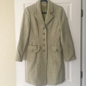 Olive Green Tweed Peacoat